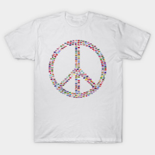 International Day of Peace Sign Flags of the World T-Shirt