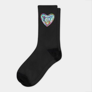 Psychedelic Pride Rainbow Love Heart Socks