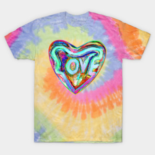 Psychedelic Pride Rainbow Love Heart T-Shirt