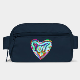 Psychedelic Pride Rainbow Love Heart Bag