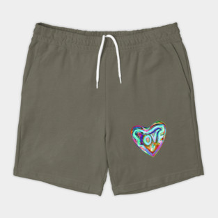 Psychedelic Pride Rainbow Love Heart Shorts