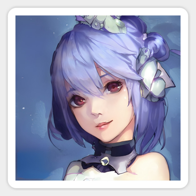 anime girl blue hair Sticker by animegirlnft