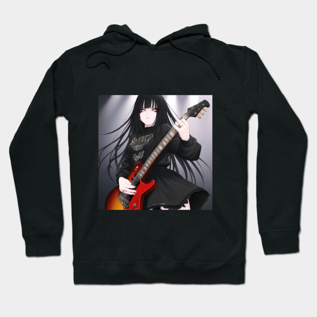 guitar girl Hoodie by animegirlnft
