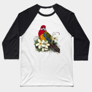 Eastern Rosella and Plumerias Baseball T-Shirt