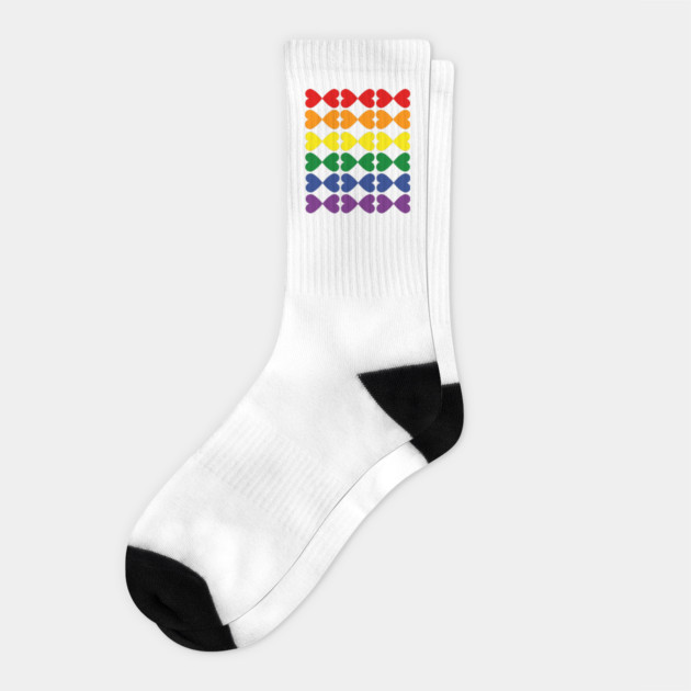 Pride Hearts Design LGBT Socks by WarFX Designs