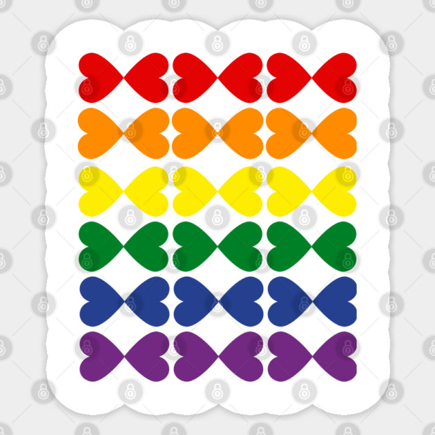 Pride Hearts Design LGBT Sticker by WarFX Designs