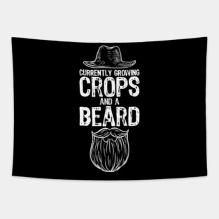 Funny Mens Growing Crops & Beard Farming Gift for Him Tapestry