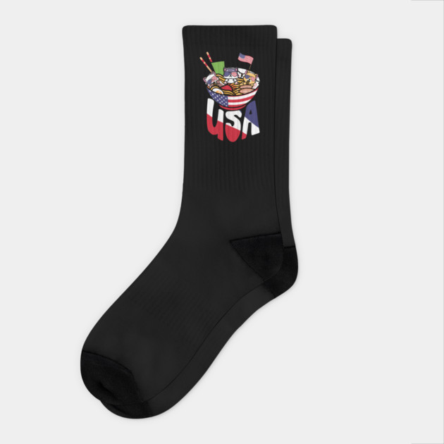 Ramen Cats US Flag 4th July Socks by The WYLD Tribe