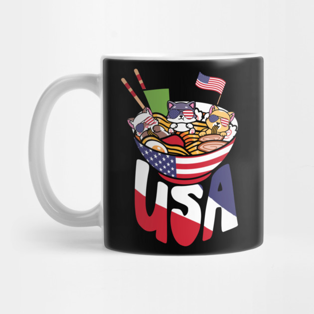 Ramen Cats US Flag 4th July by The WYLD Tribe