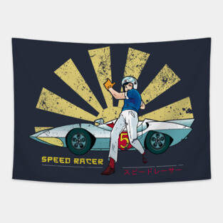 Speed Racer Retro Japanese Tapestry