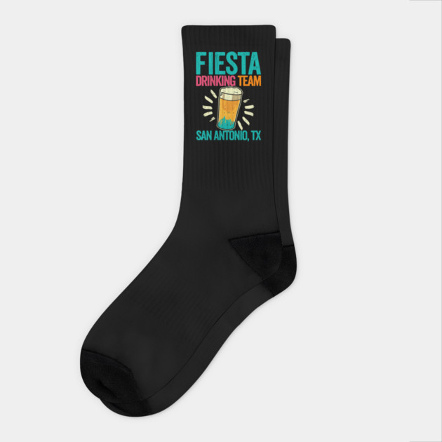 Fiesta Drinking Team San Antonio TX Socks by belownormal