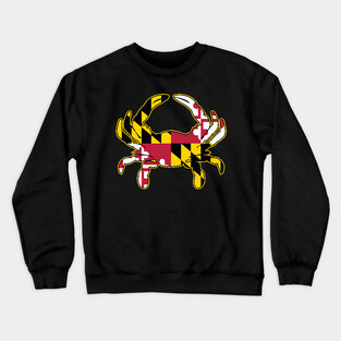 Maryland Flag Crab Illustration Crewneck Sweatshirt