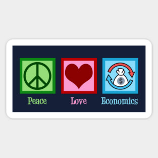 Peace Love Economics Sticker