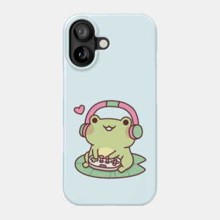 Cute Gamer Frog Loves Playing Video Games Phone Case