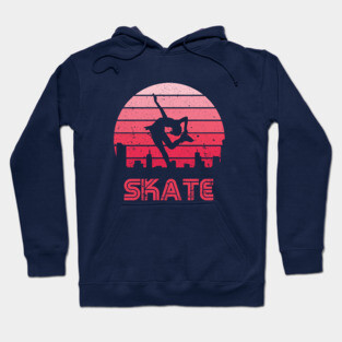 Retro Sunset Figure Skating Girl Hoodie