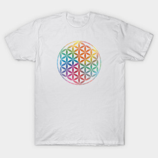 Multi Color Sacred Geometry Flower of Life T-Shirt