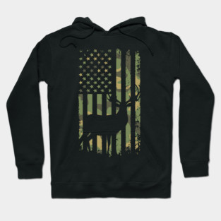 Camo Deer Hunting Flag Hoodie