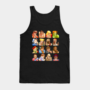 Defeated Portraits Super Street Fighter 2 Tank Top