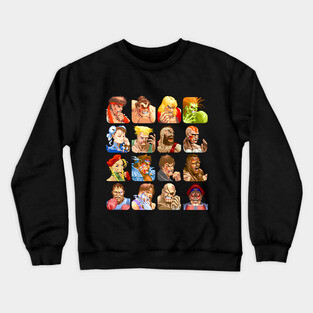 Defeated Portraits Super Street Fighter 2 Crewneck Sweatshirt