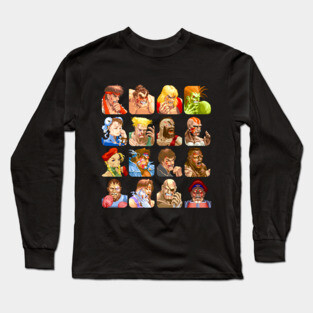 Defeated Portraits Super Street Fighter 2 Long Sleeve T-Shirt