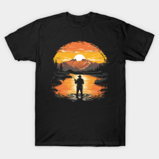 Vintage Sunset Fly Fishing T-Shirt