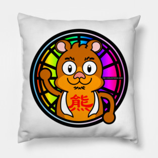 PRIDE BEAR STAINED GLASS Pillow
