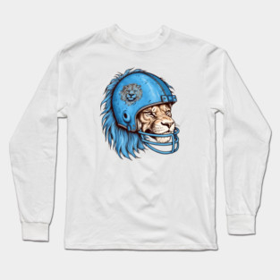 Detroit Football Helmet Long Sleeve T-Shirt