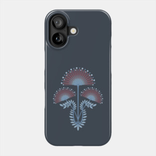 MIMOSA Art Deco Floral in Light Red Powder and Pastel Blue - UnBlink Studio by Jackie Tahara Phone Case