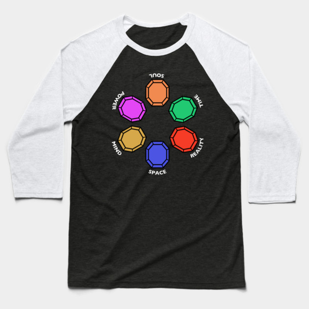 Infinity Stones Baseball T-Shirt by duchessofdisneyland