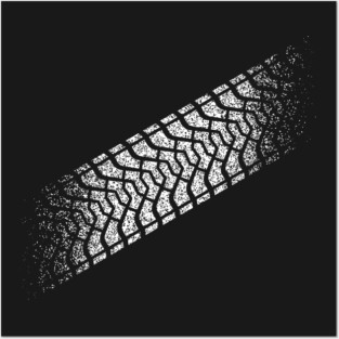 Tire Footprint, Tire Gauge, Tire Tread (White) Posters and Art