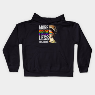 More Pride Less Prejudice LGBT Gay Proud Ally Pride Month Kids Hoodie