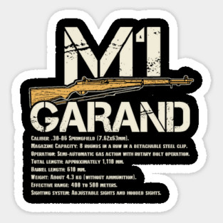 WW2 M1 Garand Weapon Specs Sticker