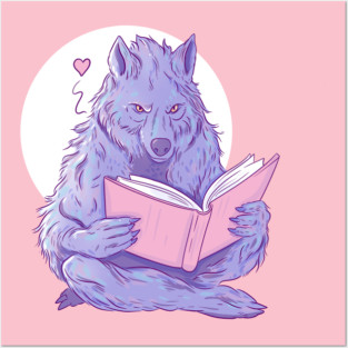 Werewolf reading a book Posters and Art