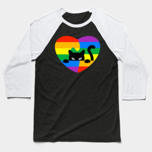 cat Rainbow Flag Human Rights Womens & Gay Rights LGBTQ+ Pride Baseball T-Shirt