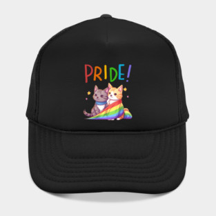 cat lgbt flag gay pride month transgender rainbow lesbian Hat