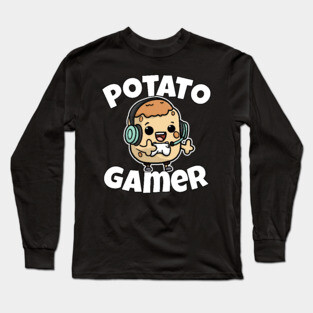 Bad Video Game Player Online Gaming Teammate Potato Gamer Long Sleeve T-Shirt