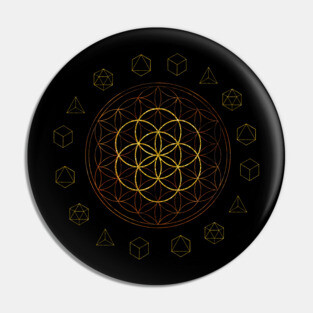Sacred Geometry Flower of Life Platonic Pin