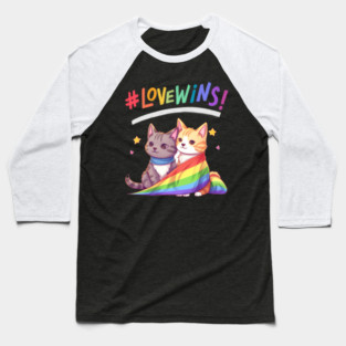 cat lgbt flag gay pride month transgender rainbow lesbian Baseball T-Shirt