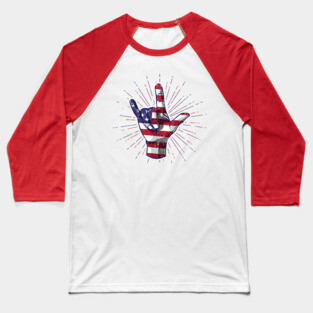 Love Merica Patriotic Independence Day Shirt 4th of July Baseball T-Shirt