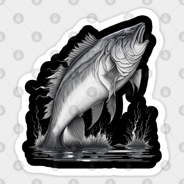 Largemouth Bass Fishing Sticker by Pixel Threads 