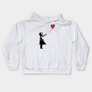 Girl With Balloon Banksy Kids Hoodie