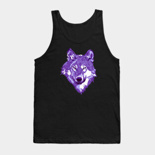 Purple Lone Wolf Totem Animal Spirit Guide Cheeky Witch Tank Top