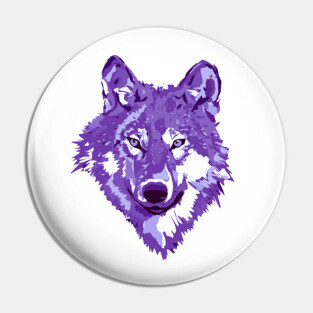 Purple Lone Wolf Totem Animal Spirit Guide Cheeky Witch Pin