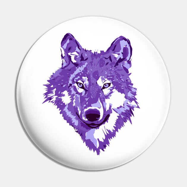 Purple Lone Wolf Totem Animal Spirit Guide Cheeky Witch Pin by Cheeky Witch
