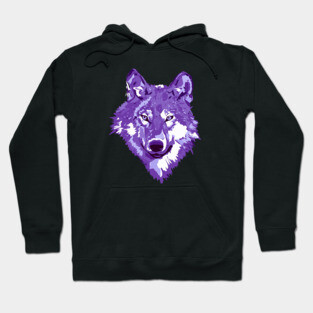 Purple Lone Wolf Totem Animal Spirit Guide Cheeky Witch Hoodie