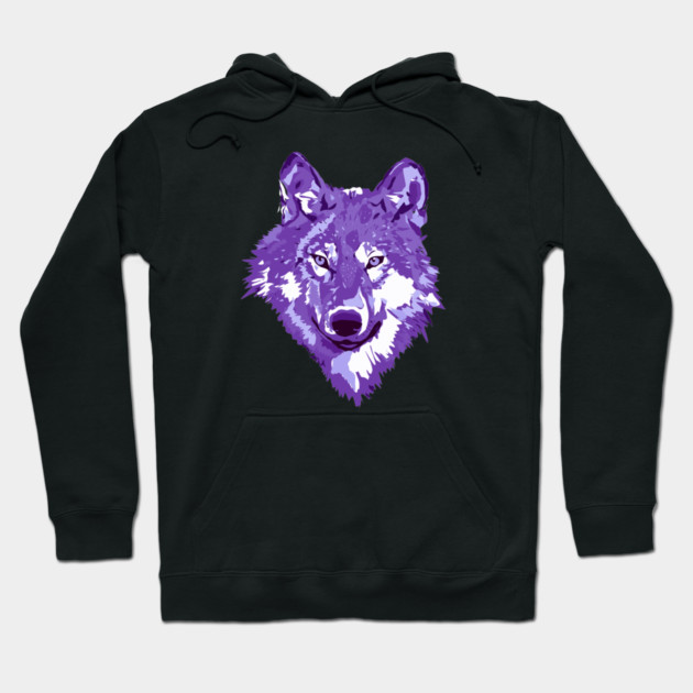 Purple Lone Wolf Totem Animal Spirit Guide Cheeky Witch Hoodie by Cheeky Witch