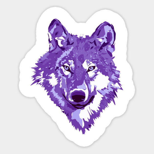 Purple Lone Wolf Totem Animal Spirit Guide Cheeky Witch Sticker by Cheeky Witch