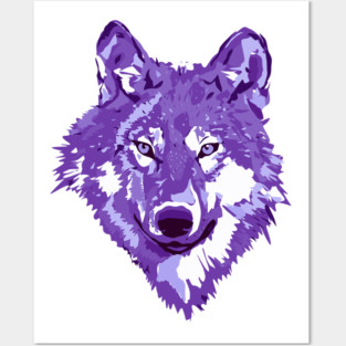 Purple Lone Wolf Totem Animal Spirit Guide Cheeky Witch Posters and Art
