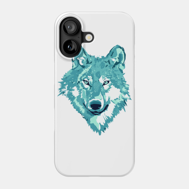 Aqua Lone Wolf Totem Animal Spirit Guide Cheeky Witch Phone Case by Cheeky Witch