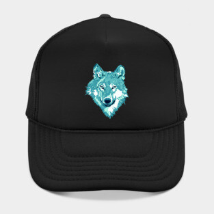 Aqua Lone Wolf Totem Animal Spirit Guide Cheeky Witch Hat
